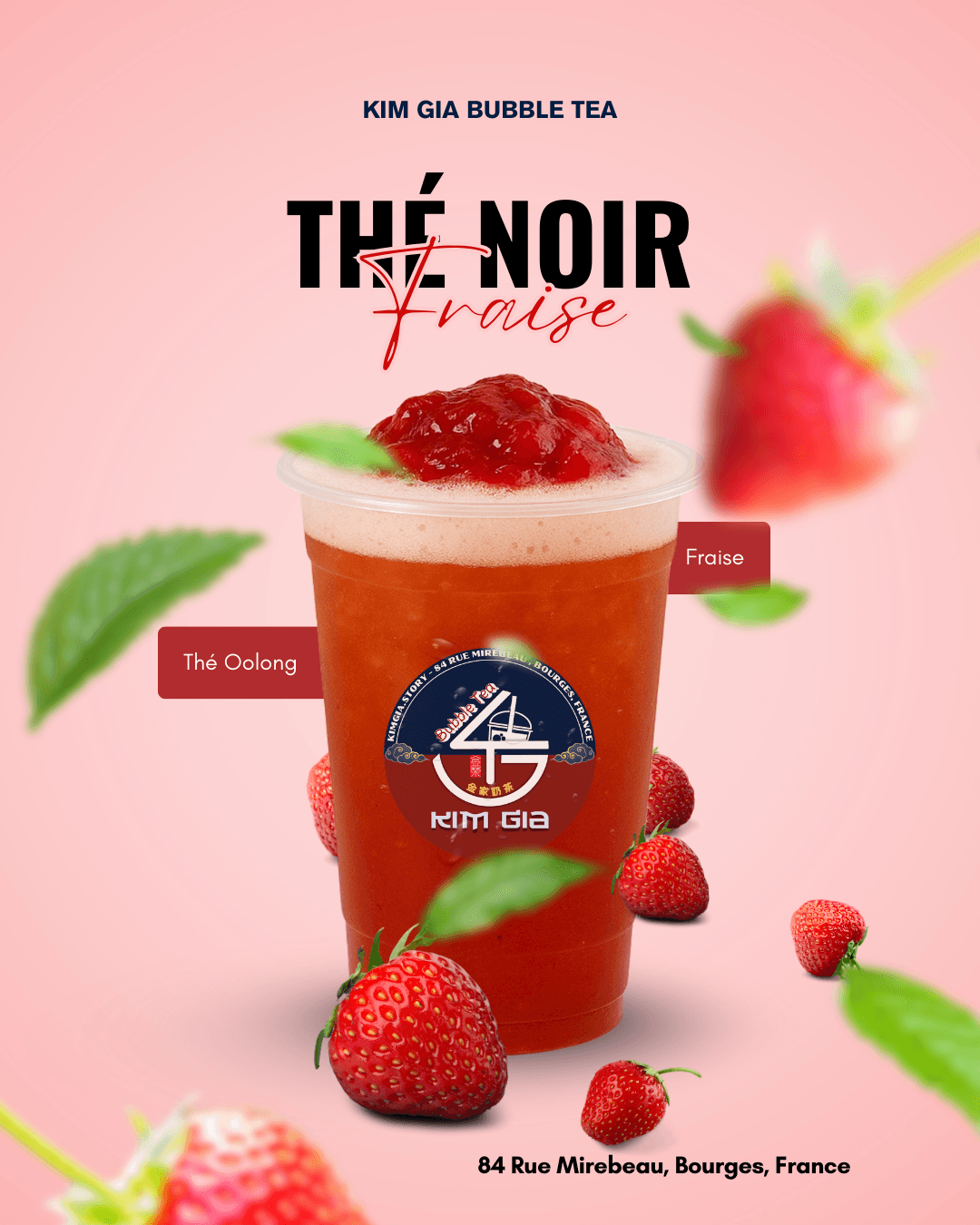 Thé noir fraise